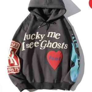 Lucky Me I See Ghosts Dark Grey Kanye Ye Hoodie